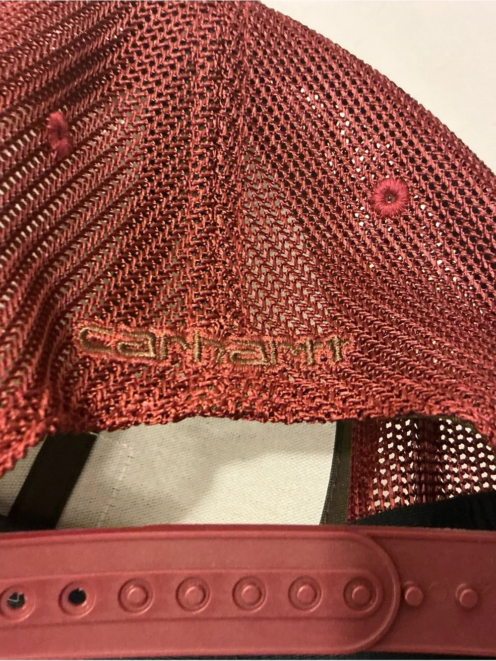NWT Carhartt Maroon and Brown Mesh Trucker Cap